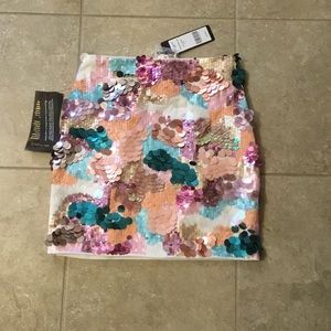Bebe Multi Sequin Mini Skirt Size 2 NWT